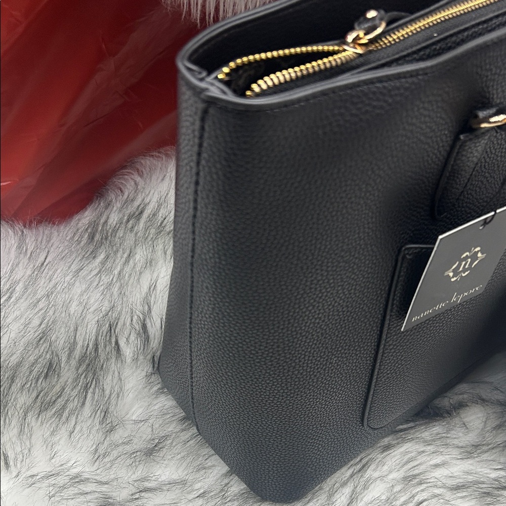 Nanette Lepore Black Tote with Geometric Pouch - Picture 7 of 16